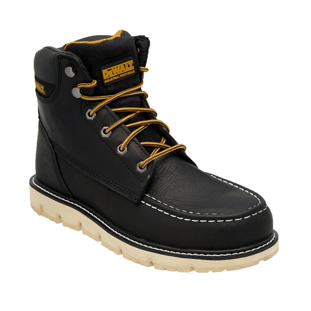 DEWALT Flex Moc Toe, PT, Men's, Lightweight, Leather Work Boot, Black Pitstop, 9